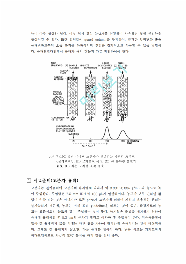 고분자 공학 - GPC [Gel Permeation Chromatogrphy] 분석이론   (9 )
